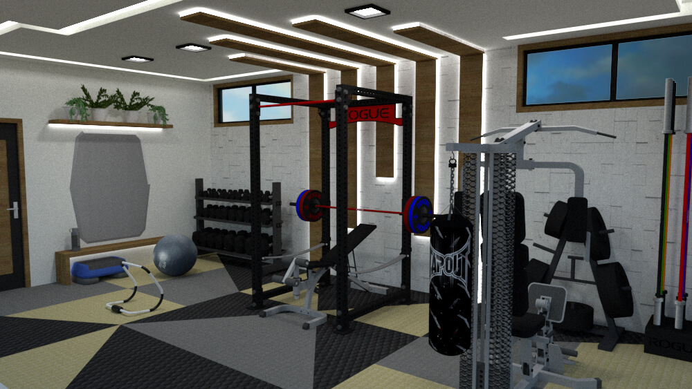 Full view of medium size gym layout
