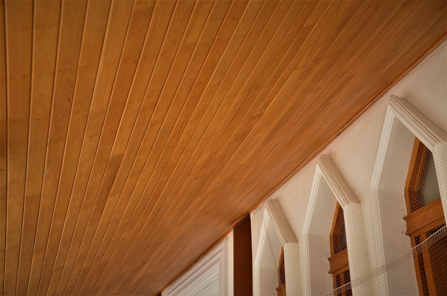 Low angle view of roof of building