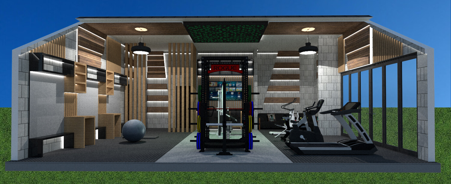 Longitudinal section front view home gym
