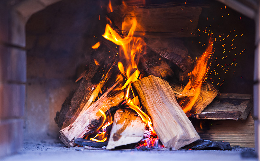 Fireplace logs for cleaning