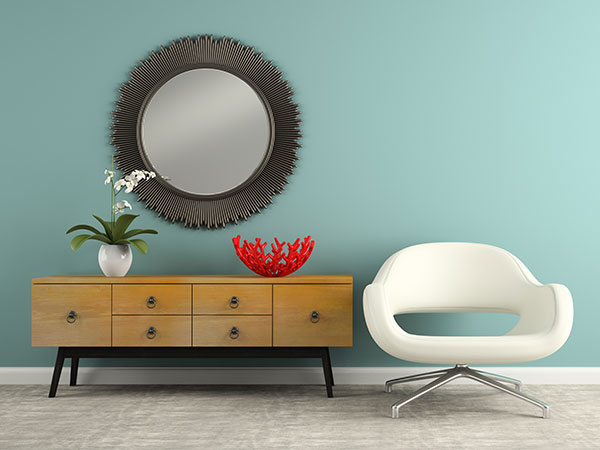 decorate wall with mirror