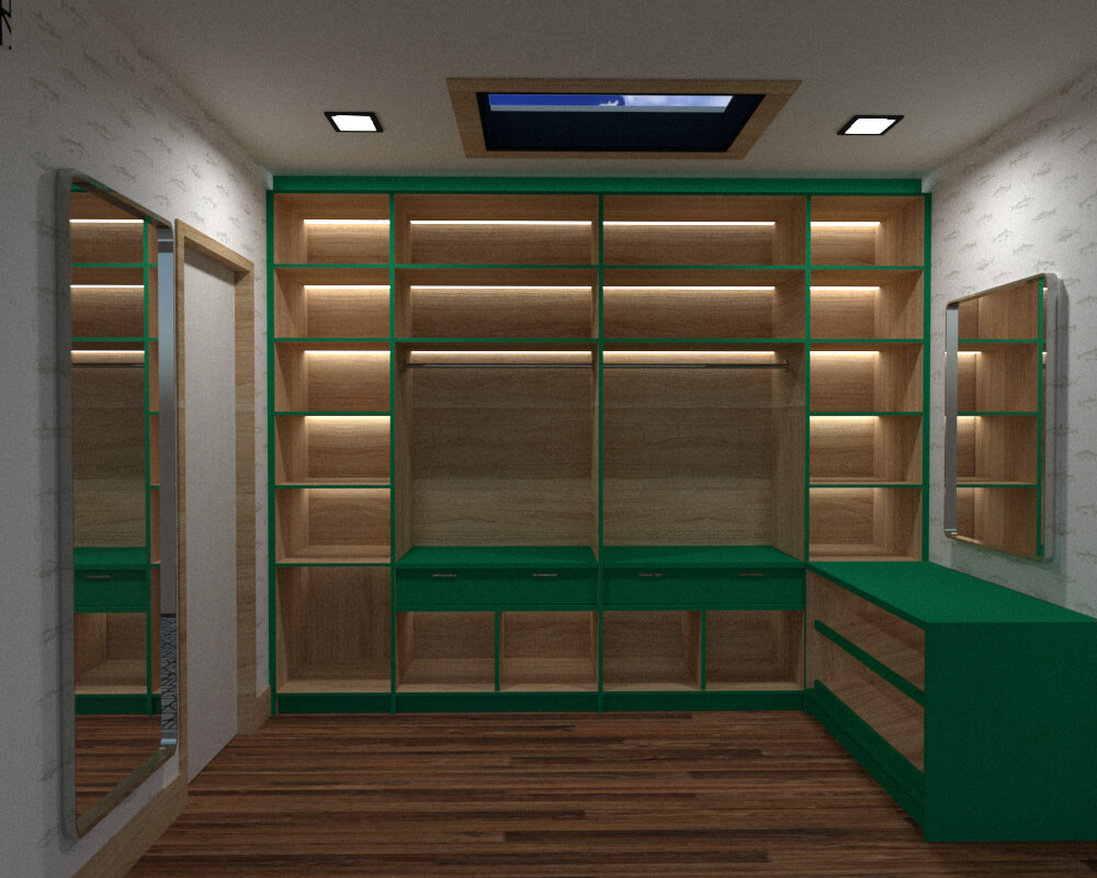 Left view of dressing room