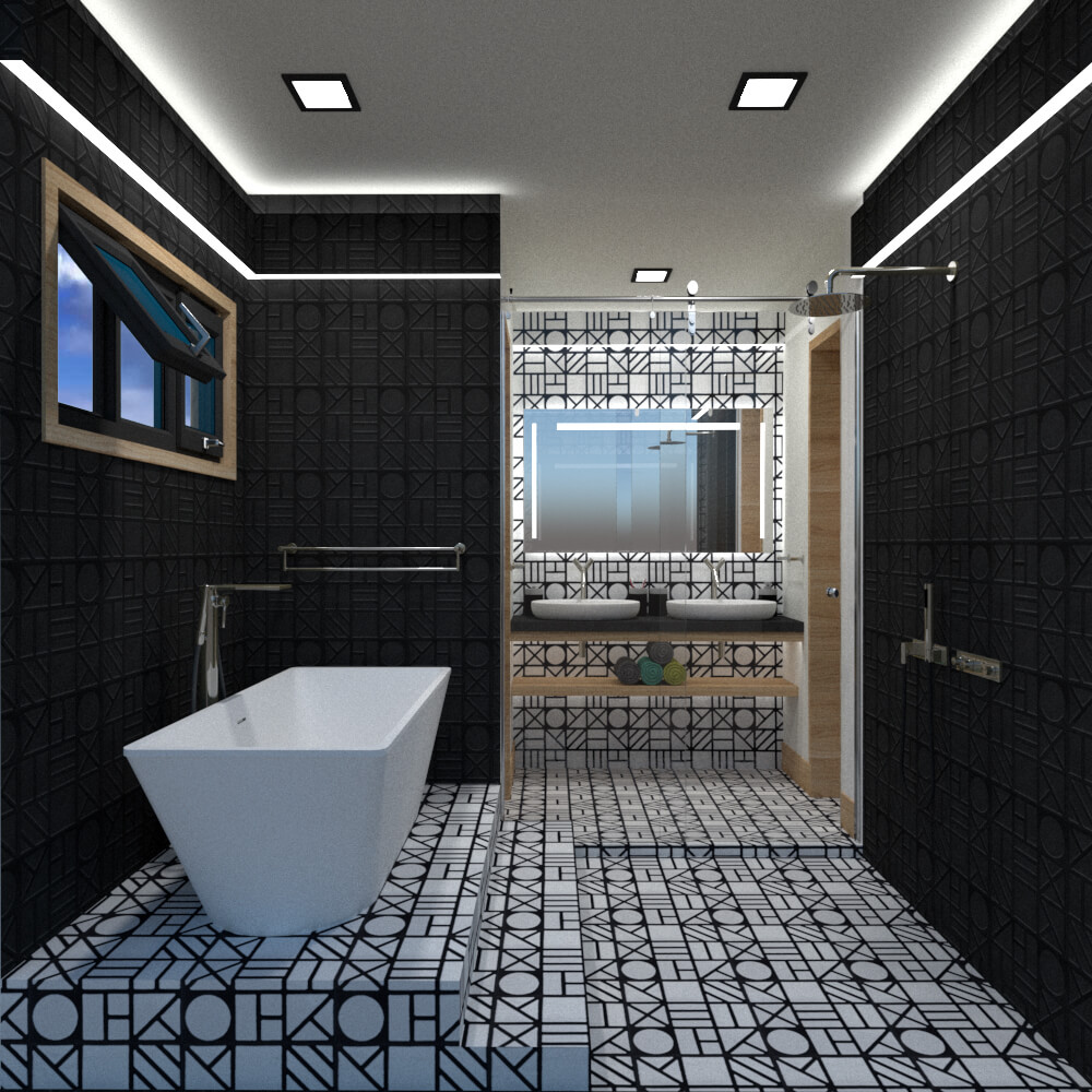 bathroom section with tub