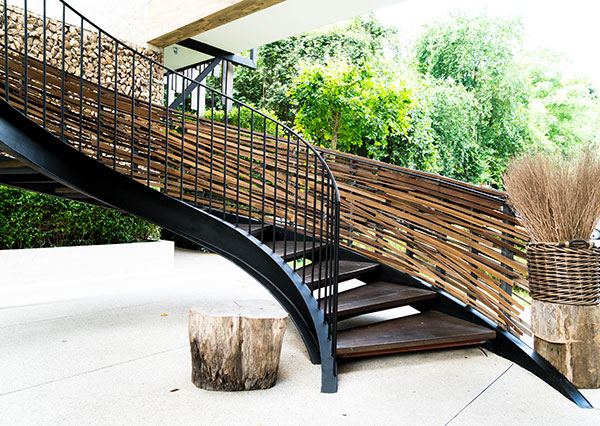 spiral stairs in deck