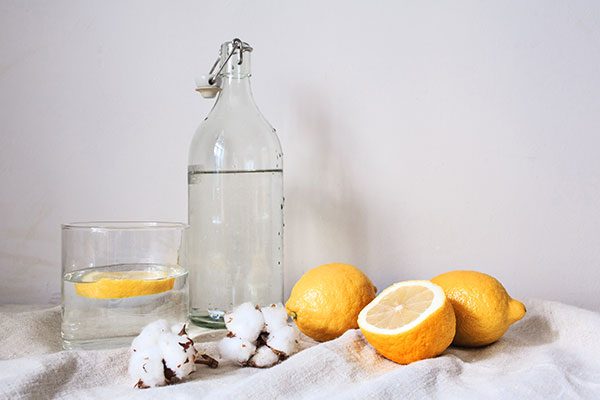 lemon and water for glass door