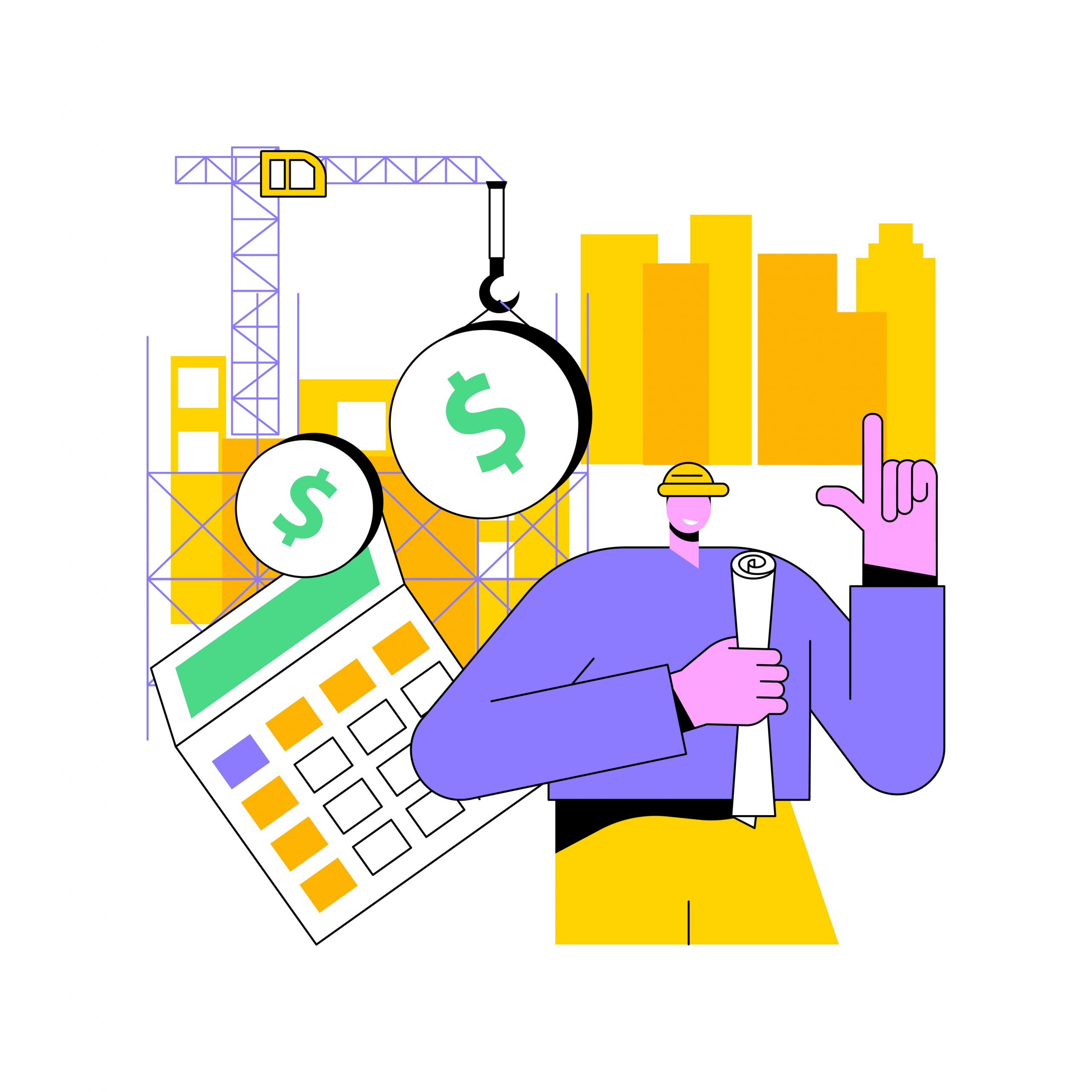 Construction costs abstract concept vector illustration