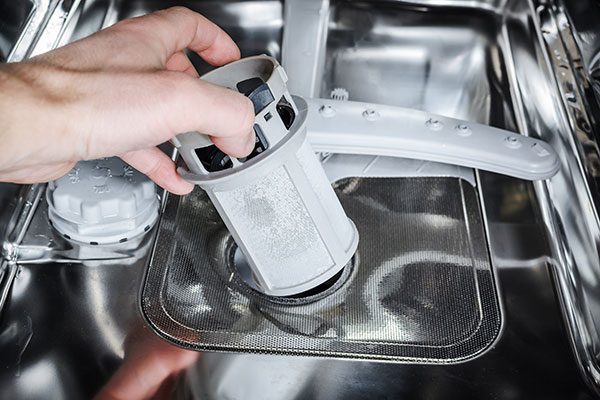 clean dishwasher filter