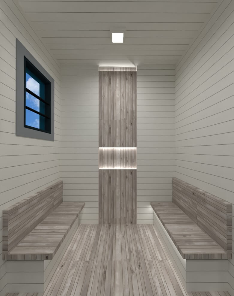 front cut of sauna