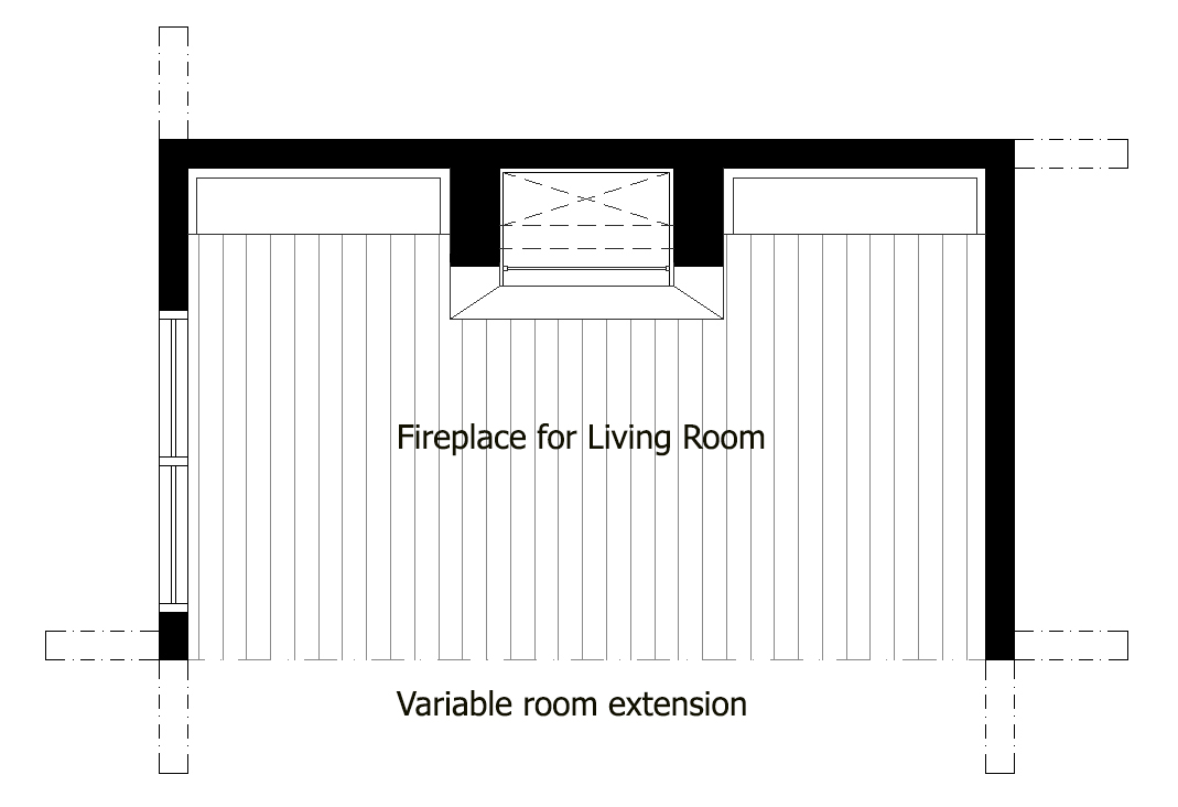 Industrial design plan for living room plan. 