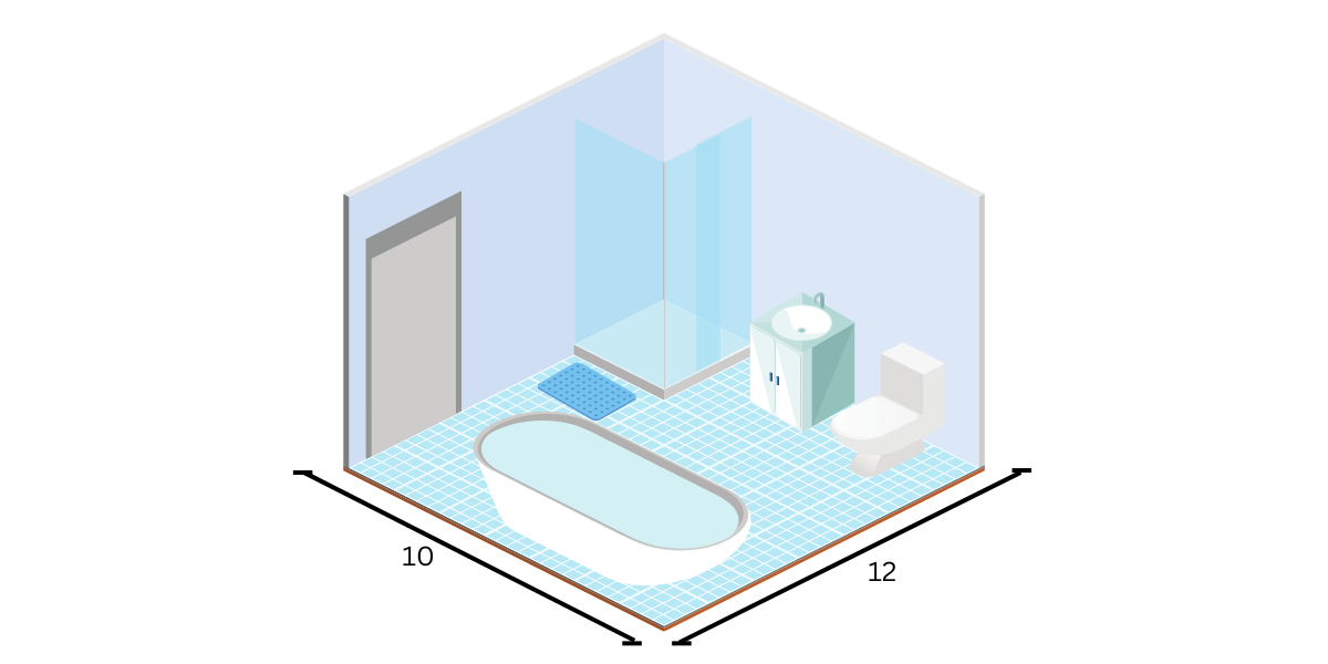 large master bathroom dimensions