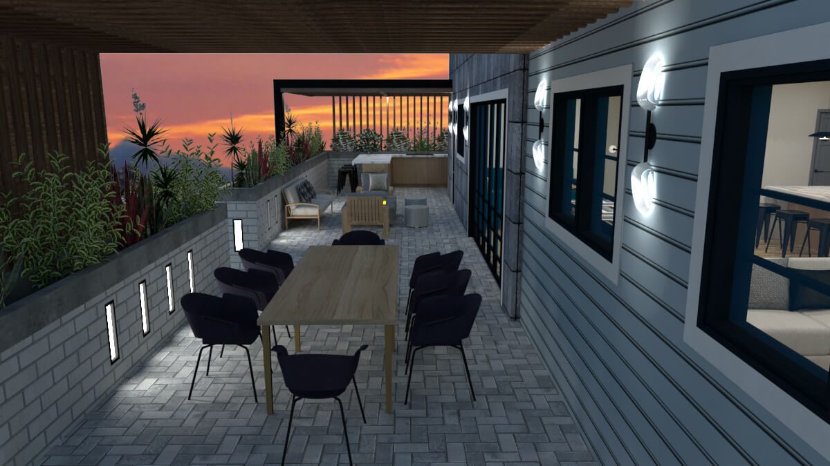 Dining room terrace grill and dining room