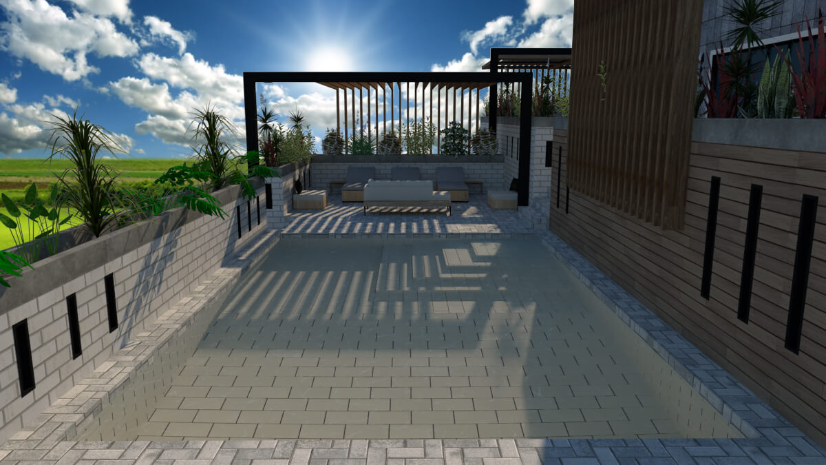 Terrace patio Swimming pool view