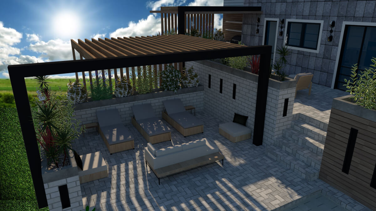 terrace and gazebo Sunbathing area