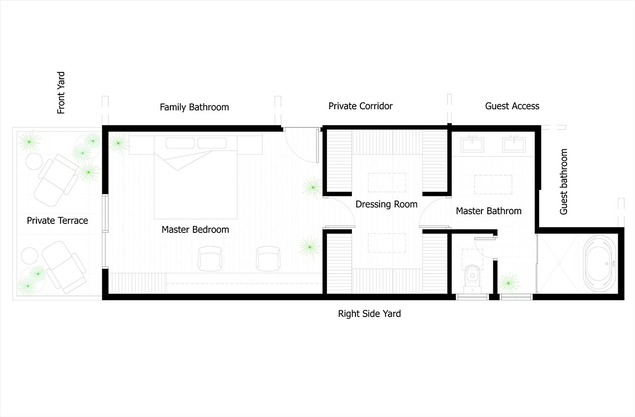plans of the modern luxury bedroom design