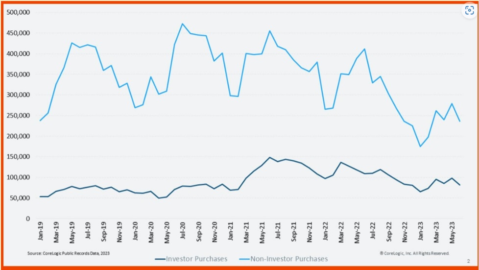 investor purchases vs non-investor purchases 2019-2023