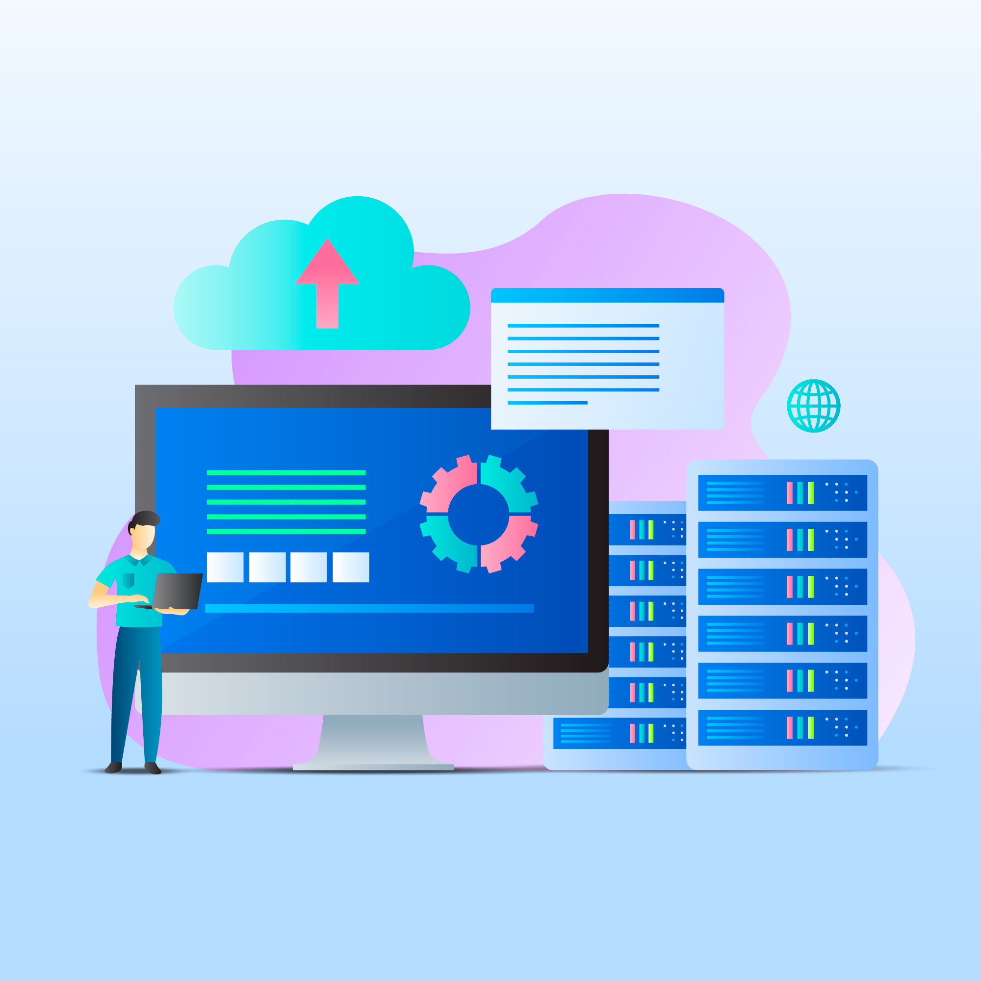 Gradient website hosting illustration