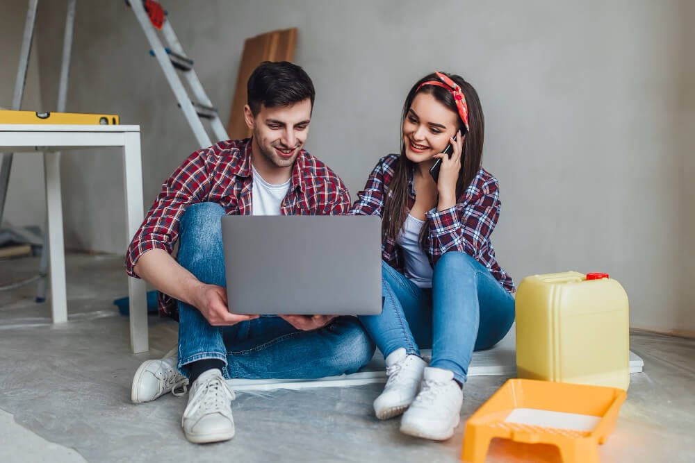 Newly Engaged Couple renovating