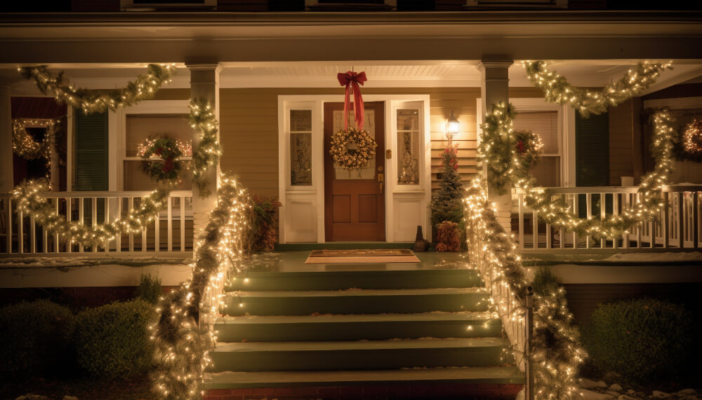 christmas light walkway