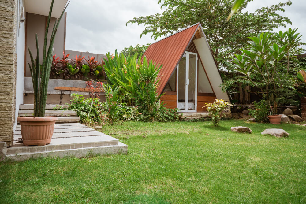 house with green patio