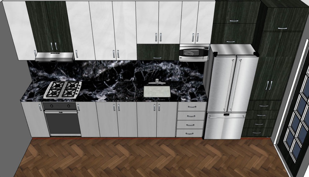 Herringbone wood floor render