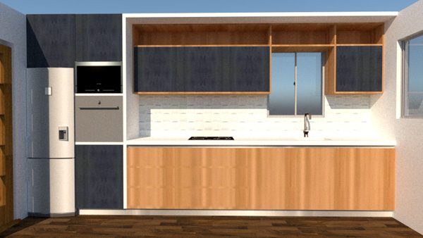 Frontal kitchen design render