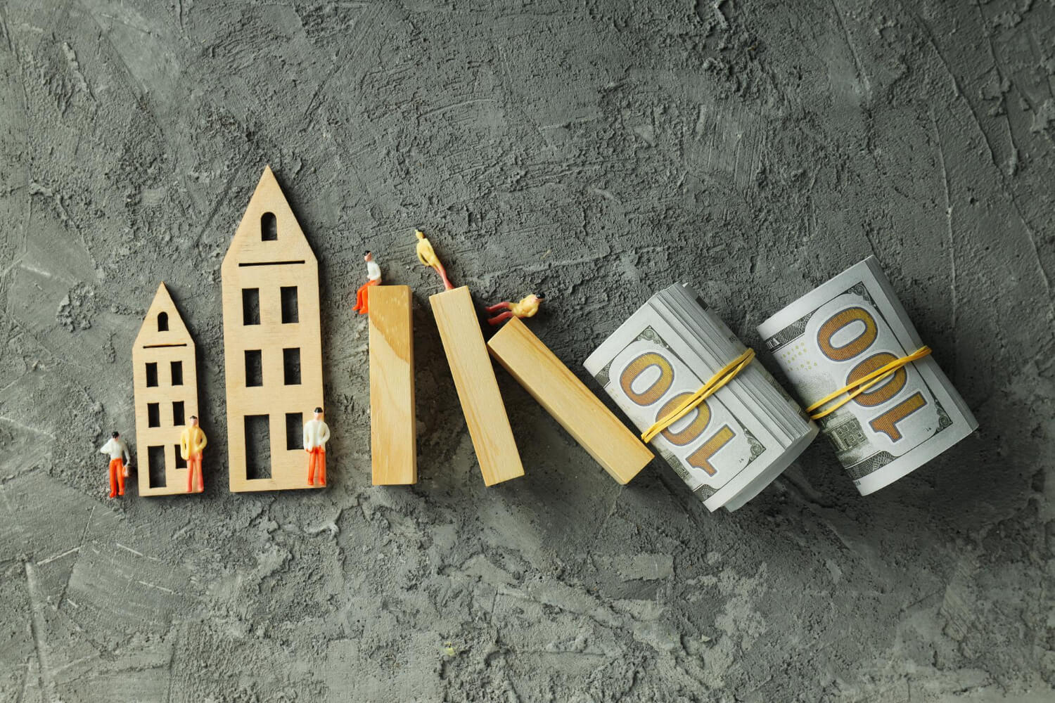 wooden houses and money
