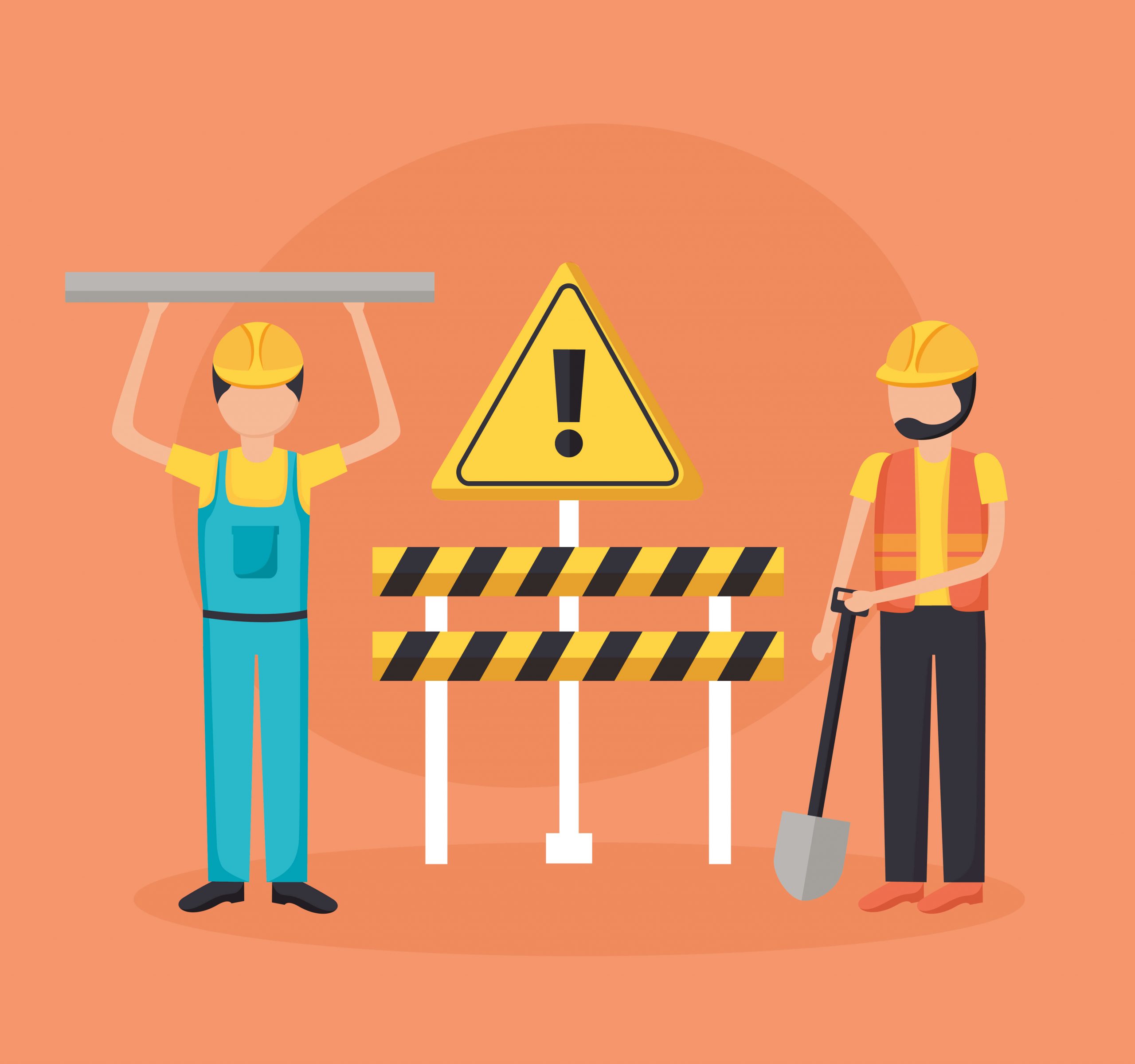 contractors at work vector